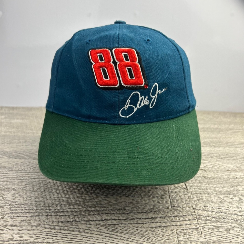 Vintage 90s Kellogg's Racing Dale Jr Hat Cap Strap Back Adjustable Blue Nascar